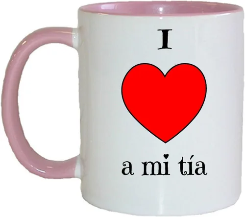 Vista 6 de Gifts by Lulee, LLC Taza En Espanol para Yo Amo a Mi TIO/Tia Taza En Español De Chocolate Café O Te (2 B/w)