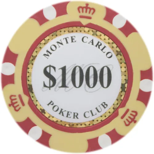Vista 14 de Brybelly Monte Carlo Premium Poker Chips (50-Pack) Heavyweight 14-Gram Clay Composite