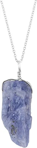 Vista 16 de Collar con colgante de piedras preciosas, piedra de energía áspera, cristales curativos de chakras, plata esterlina 925, chapado en rodio, piedra