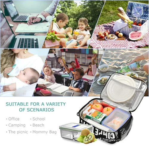 Vista 4 de Bolsa de almuerzo de béisbol aislada para sóftbol deportivo, bolsa enfriadora, contenedor de alimentos para hombres, mujeres y niños