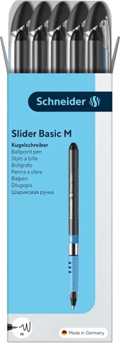 Vista 5 de Schneider Slider Basic M (151101) - Bolígrafo (0.039 in, barril transparente, tinta negra, caja de 10 unidades)