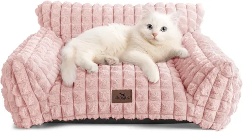 Vista 11 de Sofá cama para gatos con piel sintética de conejo esponjosa para Gris