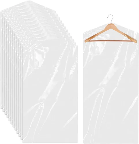 Vista 8 de 20 paquetes de bolsas de ropa para colgar ropa Bolsas de ropa de plástico Bolsas transparentes para ropa Bolsas para tintorería Bolsas de ropa