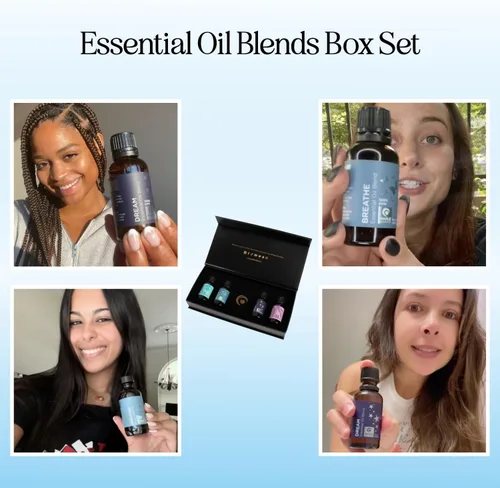 Vista 2 de Aceites esenciales para dormir para difusor, juego de regalo de aceites esenciales de aromaterapia de alta calidad con 4 aceites esenciales