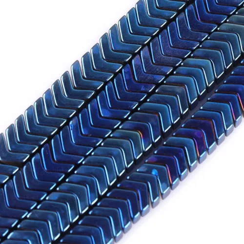 Vista 21 de Cuentas de hematita para hacer joyas, piedras preciosas semipreciosas de 0.394 x 0.551 in, color azul con revestimiento metálico, 15 pulgadas JOE