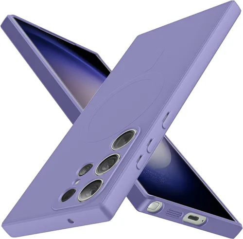 Vista 7 de Carcasa magnética para Samsung Galaxy S23 Ultra, color azul militar Funda protectora magnética incorporada, material de silicona, delgada, ligera