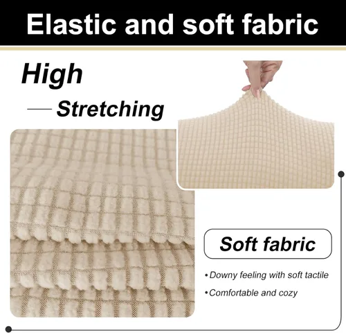 Vista 6 de U-NICE HOME Funda elástica para sofá de 3 piezas, funda de sofá lavable con cojín de asiento individual para sofá de 2 cojines, apta para mascotas