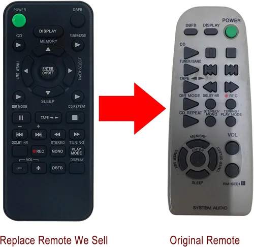 Vista 4 de RM-SED1 Mando a distancia de repuesto aplicable para Sony Compact Component Stereo System CMT-ED1A CMT-ED1 HCD-ED1 CMTED1A CMTED1 HCDED1