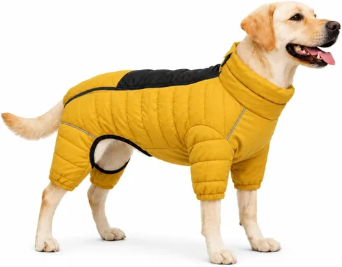 Vista 43 de Suéter para Perro ArmyGreen, Resistente al Viento, Reflectante - Chaqueta de Invierno Dirigible para S, M, L - Cremallera, Tallas Ajustables Verde