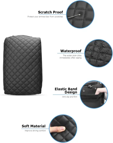 Vista 5 de INTGET Funda para consola central Volkswagen/VW Atlas 2025 2024, funda de cojín para reposabrazos, cubierta de consola central, protector de tapa