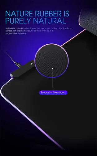 Vista 5 de Alfombrilla de mouse para videojuegos de anime Jujutsu con luz LED RGB, tapete de escritorio de anime Kaisen Boy Satoru Gojo XXL, alfombrilla