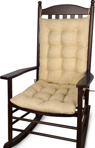 Vista 12 de ELFJOY Cojines para silla mecedora, respaldo alto y cojín de asiento, color Lino Azul