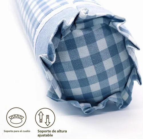 Vista 5 de Almohada cervical de trigo sarraceno con relleno ajustable, cojín cervical para soporte lumbar de cuello, almohada cilíndrica de enfriamiento