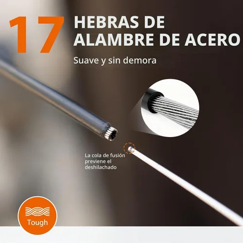 Vista 5 de Kit universal de cables de bicicleta – Cables de cambio de freno y cambio con carcasa, tapas de extremo y juntas tóricas, compatible con reparación
