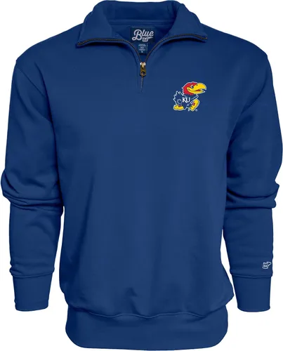 Vista 64 de Blue 84 Sudadera con cremallera de un cuarto para hombre de la NCAA