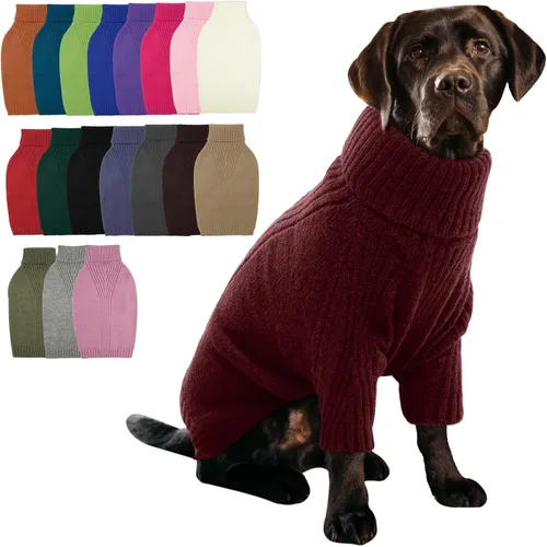 Vista 52 de IECOii Suéter de perro salchicha de cuello alto para perros pequeños, medianos y hembras, elástico y transpirable, abrigo de punto cálido, para Negro