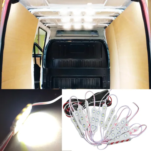 Vista 10 de Kit de luz LED interior Ampper, para furgoneta, Blanco