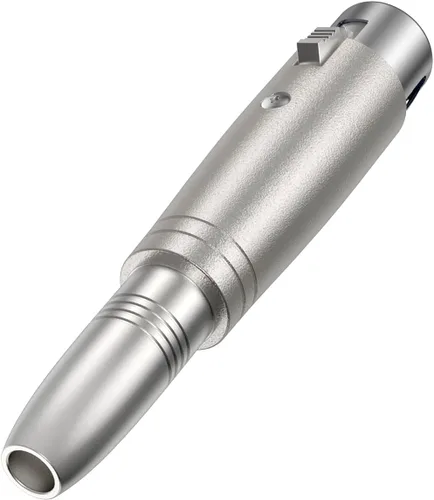 Vista 2 de CableCreation XLR 3 Pin hembra a 1/4" 0.250 in hembra socket adaptador de audio 1/4 pulgadas TRS a XLR, plata