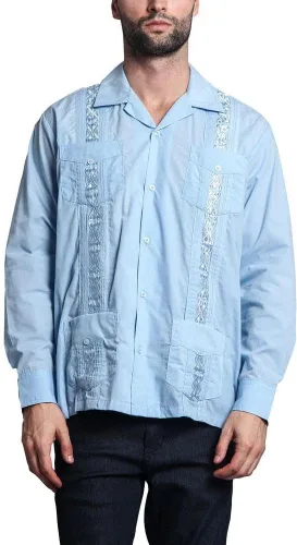 Vista 15 de G-style EE. UU. Remera playera mangas cortas de guayabera cubana para hombres