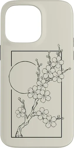 Vista 21 de iPhone 16 Japanese Graphic Cherry Blossom with Sun Case