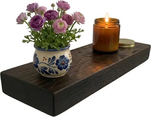 Vista 26 de joelsantiques Estantes flotantes de madera de 18 pulgadas para pared, 18 x Beige