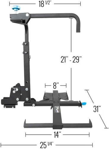 Vista 4 de Silver Spring Plataforma de transporte manual plegable para silla de ruedas con soporte de bola de enganche y función de inclinación para una fácil