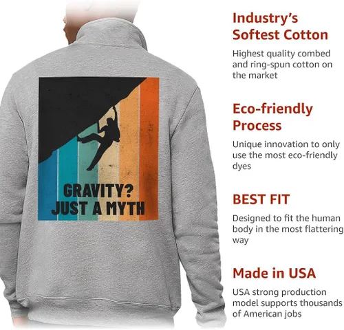 Vista 7 de Gravity Is a Myth Zip Pullover - Illustration Fleece Pullover - Printed Pullover