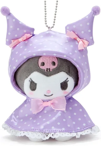 Vista 3 de Lindo llavero de peluche Kuromi Kawaii de peluche de animal de peluche llavero de coche accesorios de regalo para mujeres