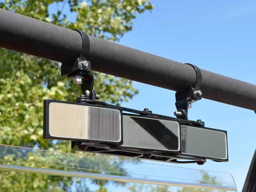 Vista 9 de SuperATV Espejo retrovisor de 3 paneles con abrazaderas de 1.75 pulgadas para Polaris General 2016+ Polaris General 4 2017+ Ancho: 20 pulgadas