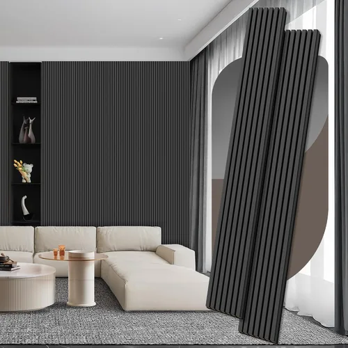 Vista 10 de RITOLLO Paneles de madera para pared de 4.92 x 7.68 pulgadas, paneles acústicos para decoración de pared interior, panel de absorción de sonido