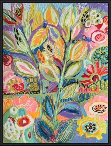 Vista 18 de Amanti Art Lienzo enmarcado para pared, 24 x 18 pulgadas, jardín de fantasía II, por Karen Fields, lienzo enmarcado para pared, arte abstracto