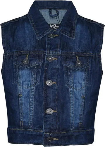 Vista 2 de Chaqueta de mezclilla para niños y niños, chaleco sin mangas, para la escuela, abrigos de moda