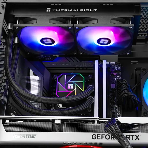 Vista 7 de Thermalright Aqua Elite 240 V3 - Enfriador líquido de CPU, tamaño de fila de enfriamiento de 240, 2 ventiladores PWM de 4.724 in, rodamientos S-FDB