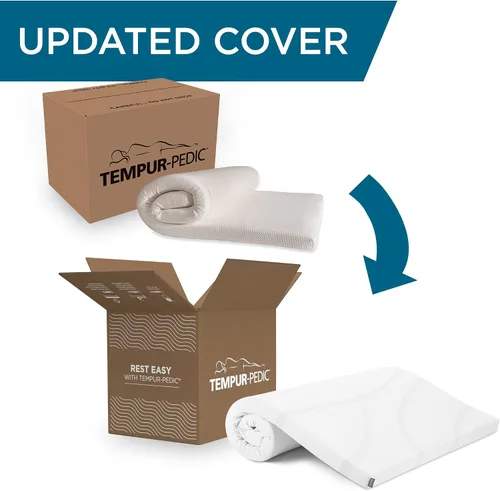 Vista 3 de TEMPUR-Adapt - Cubrecolchón de espuma viscoelástica de 3 pulgadas y almohada refrescante doble Tempur-Pedic TEMPUR-Cloud Breeze
