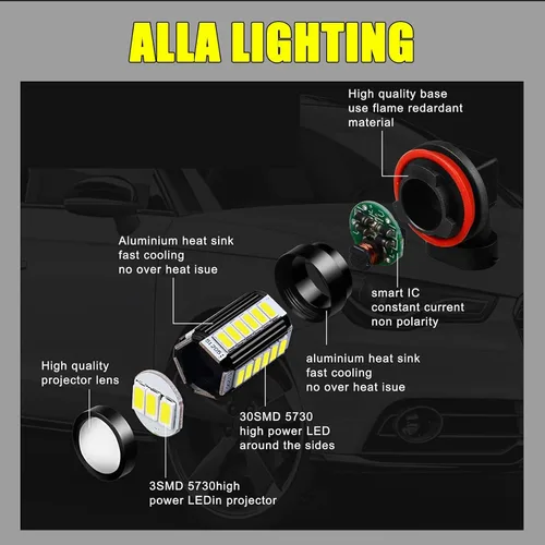 Vista 3 de Paquete de 2 luces antiniebla LED para automóvil, luces antiniebla de alto brillo, accesorios de repuesto de luz LED, luces de iluminación