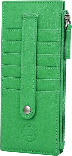 Vista 24 de Leatherboss - Funda para tarjetas todo en uno, cartera delgada con correa de protección para tarjetas, Beige, Cartera con tarjetero