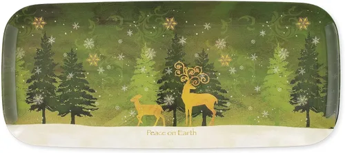 Vista 13 de UPware Bandeja de servir de melamina con árbol de Navidad, bandeja rectangular de 15 x 6.5 pulgadas, bandeja de comida libre de BPA para entretener