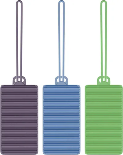 Vista 3 de Travelon Juego de 3 etiquetas de silicona para equipaje de privacidad, tonos fríos