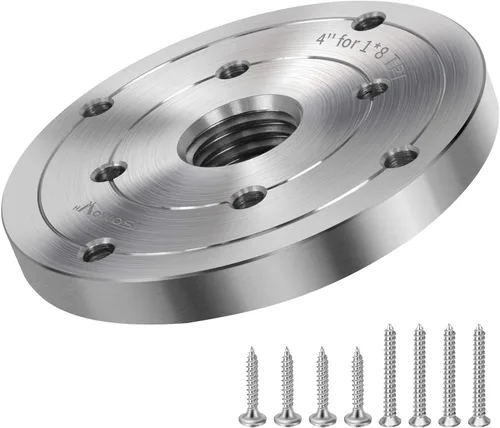 Vista 15 de Placa frontal de torno de madera de acero de 2 pulgadas, placa frontal para torno de madera, placa frontal de torno apta para husillo de 1 pulgada x