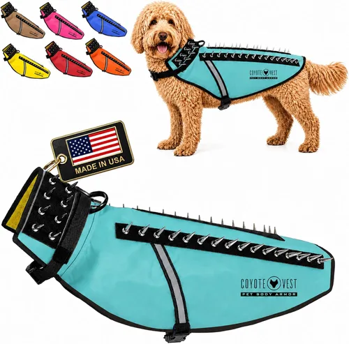 Vista 40 de CoyoteVest Chaleco Protector de Arnés para Perro, Accesorios Reflectantes para Perro con Picos para Proteger a tu Mascota de Ataques de Rapaces