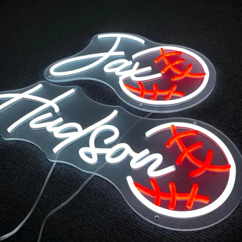 Vista 5 de Letrero de neón personalizado con nombre, con luz de neón para decoración de pared, letreros deportivos personalizables con luz LED para decoración