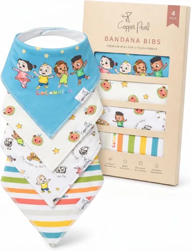 Vista 42 de Copper Pearl Baberos tipo bandana para bebé, paquete de 4 baberos de algodón suave para babear y dentición, absorbentes, ajuste ajustable, muchos