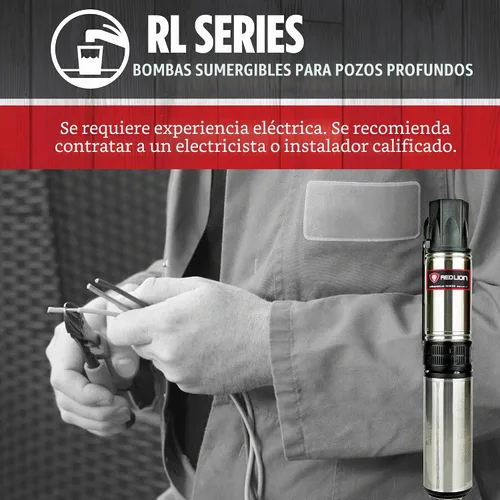Vista 5 de Red Lion RL12G10-2W2V Bomba sumergible de pozo profundo de 4 pulgadas, 1 HP, 12 GPM, 2 cables, 230 voltios, acero, 14942404