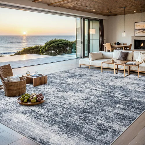 Vista 10 de Area Rugs - Alfombra para sala de estar, 4 x 6, lavable, moderna, abstracta, suave, neutra, antideslizante, grande para interiores, resistente a