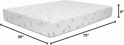 Vista 2 de NapQueen Individual, colchón de espuma viscoelástica de 6 pulgadas con té verde Anula, cama en caja, certificado CertiPUR-US