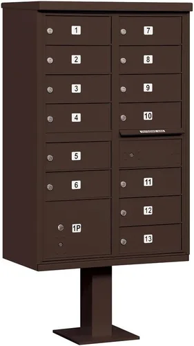 Vista 6 de Salsbury Industries 3313BLK-U 13 B Tamaño de Puertas, Unidad de Caja de Cluster Tipo IV Acceso USPS, Negro