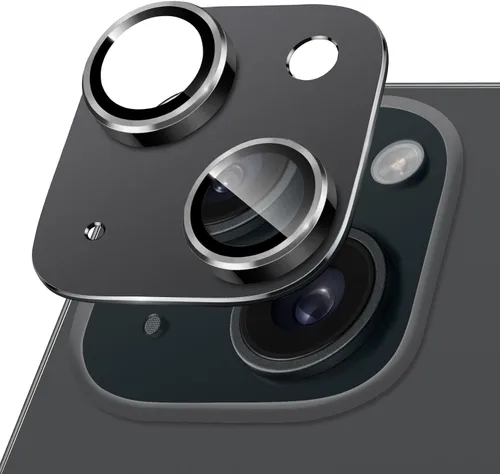 Vista 31 de Protector de Lente de Cámara para iPhone 14 / iPhone 14 Plus Película de Cubierta de Cámara de Metal, Vidrio Templado 9H, Antiarañazos, Compatible