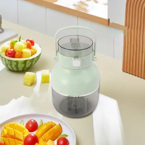 Vista 6 de Smoothie Blender 500ml Personal Mixer 70W Leakproof Cup USB C Charging with Carrying Strap for Office Lightweight, Green