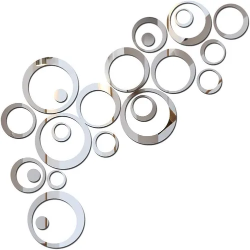 Vista 11 de 24 calcomanías de pared de espejo circular acrílico, removibles autoadhesivas, espejo acrílico, decoración de pared redonda para sala de estar
