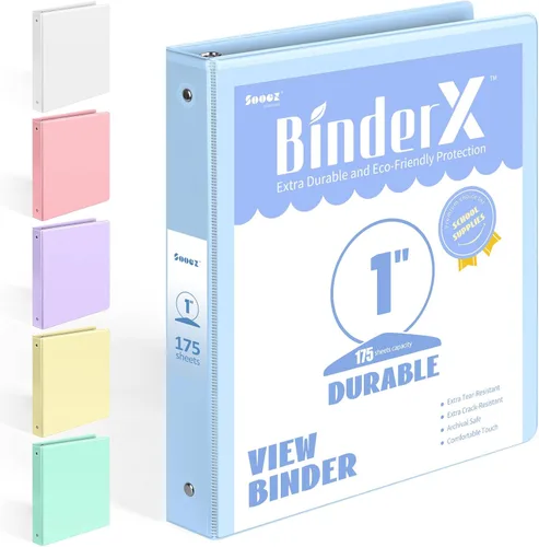 Vista 14 de BinderX - Carpeta de 3 anillos redondos extraduradera de 1 pulgada, se adapta a 175 hojas de papel de 8.5 x 11 pulgadas, cubierta personalizable